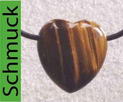 Tigerauge Edelsteinanhänger, Tachyon Herzkette